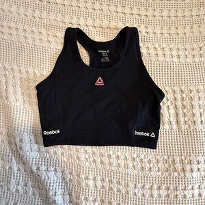 Reebok Black Crop Top with Pink Accents